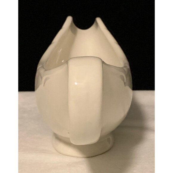 Vintage Homer Laughlin Gravy Boat Eggshell Sauce Boat Embossed Serving Handle - Picture 5 of 12